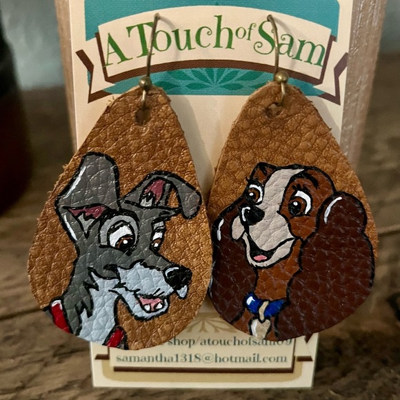 HAND PAINTED Unique Cartoon earrings!! - Picture 2 of 6